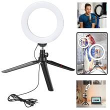 Carica l'immagine nel visualizzatore di Gallery, Luce ad anello a LED da 16 cm con supporto - Ozerty