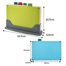 Load image into Gallery viewer, Set di taglieri 4 pezzi con supporto - Ozerty