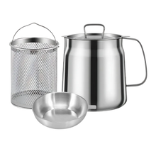 Carica l'immagine nel visualizzatore di Gallery, Pentola per friggere in acciaio inox 2 in 1 -2000ml - Ozerty