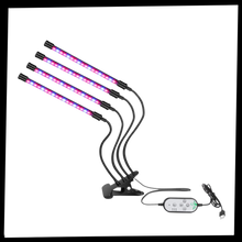 Carica l'immagine nel visualizzatore di Gallery, Luce da coltivazione interna a 4 teste LED USB - Ozerty
