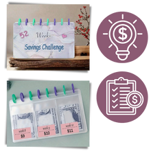 Carica l'immagine nel visualizzatore di Gallery, Raccoglitore di risparmio completo per 52 settimane - Ozerty