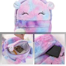 Load image into Gallery viewer, Zaino da ragazza con unicorno di peluche - Ozerty