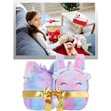 Load image into Gallery viewer, Zaino da ragazza con unicorno di peluche - Ozerty