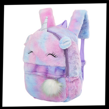 Load image into Gallery viewer, Zaino da ragazza con unicorno di peluche - Ozerty