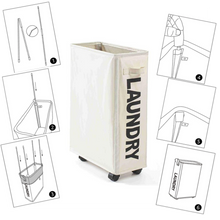 Carica l'immagine nel visualizzatore di Gallery, Cestino da bucato portatile con ruote - Ozerty