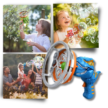 Carica l'immagine nel visualizzatore di Gallery, Macchina per bolle di sapone colorate a forma di dinosauro - Ozerty