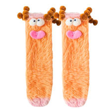 Carica l'immagine nel visualizzatore di Gallery, Calzini divertenti in velluto corallo -Arancione - Ozerty