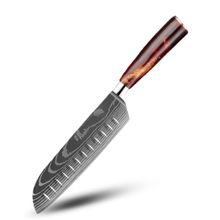 Carica l'immagine nel visualizzatore di Gallery, Coltelli giapponesi della serie Terra di fuoco -Coltello Santoku 18 cm - Ozerty