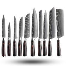 Carica l'immagine nel visualizzatore di Gallery, Coltello giapponese in legno Forest Pakkawood -Set di 10 coltelli da chef giapponesi - Ozerty