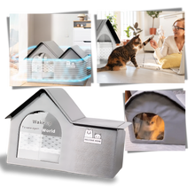 Carica l'immagine nel visualizzatore di Gallery, Cuccia per Gatti Isolata con Rivestimento Termoriflettente - Ozerty