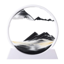 Carica l'immagine nel visualizzatore di Gallery, Quadro Ipnotico di Sabbia in Movimento -Nero con cornice bianca/18 x 19 cmNero con cornice bianca/25 x 26 cm - Ozerty