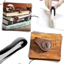 Carica l'immagine nel visualizzatore di Gallery, Elegante segnalibro personalizzato in pelle magnetica - Ozerty