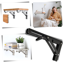 Carica l'immagine nel visualizzatore di Gallery, Eleganti staffe pieghevoli a muro per ripiani - Ozerty