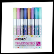 Carica l&#39;immagine nel visualizzatore di Gallery, Set di 8 pennarelli a doppia linea - Ozerty
