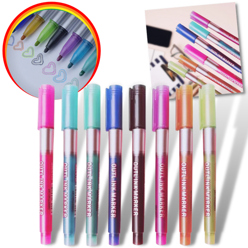 Set di 8 pennarelli a doppia linea - Ozerty