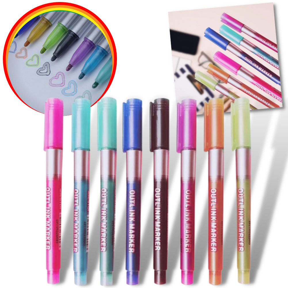 Set di 8 pennarelli a doppia linea - Ozerty