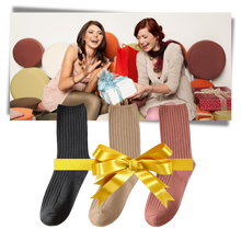 Carica l&#39;immagine nel visualizzatore di Gallery, 3 Paia di calzini in cotone a coste per donna - Ozerty
