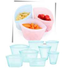 Carica l&#39;immagine nel visualizzatore di Gallery, Confezione da 8 sacchetti in silicone per alimenti riutilizzabili - Ozerty
