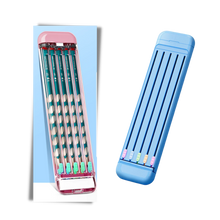 Carica l&#39;immagine nel visualizzatore di Gallery, Astuccio rigido con matite e righello - Ozerty
