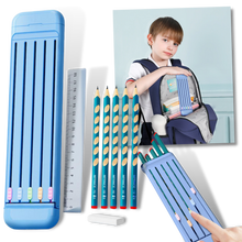 Carica l&#39;immagine nel visualizzatore di Gallery, Astuccio rigido con matite e righello - Ozerty
