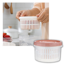 Carica l&#39;immagine nel visualizzatore di Gallery, Contenitore per alimenti impilabile con scolapasta - Ozerty
