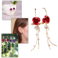 Carica l&#39;immagine nel visualizzatore di Gallery, Orecchini con nappe rosa - Ozerty
