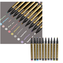 Carica l&#39;immagine nel visualizzatore di Gallery, Confezione da 10 pennarelli colorati metallizzati - Ozerty
