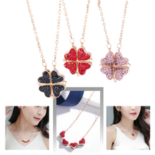 Carica l&#39;immagine nel visualizzatore di Gallery, Collana a cuore regolabile a 4 foglie di trifoglio - Ozerty
