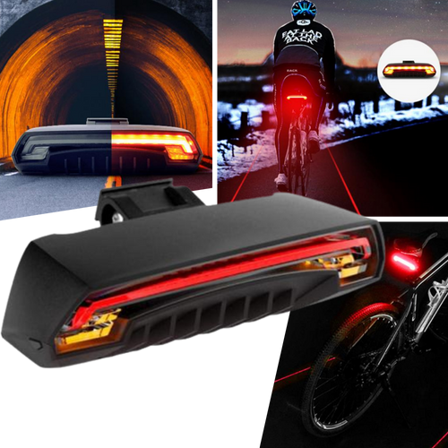 Luce posteriore di sicurezza della bicicletta con indicatori - Ozerty