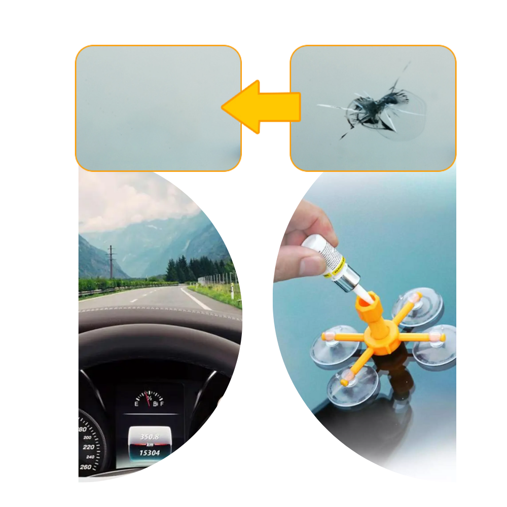 Kit di riparazione del vetro del parabrezza  - Ozerty