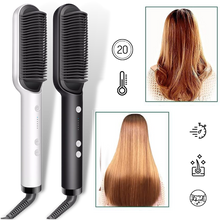 Carica l&#39;immagine nel visualizzatore di Gallery, Piastra per capelli elettrica a spazzola in ceramica - Ozerty
