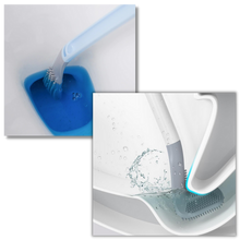 Carica l&#39;immagine nel visualizzatore di Gallery, Scopino da toilette con manico lungo e base a muro - Ozerty
