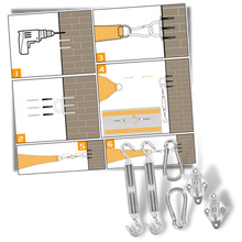 Carica l&#39;immagine nel visualizzatore di Gallery, Kit di ferramenta per vele da paralume M5 - Ozerty
