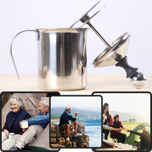 Carica l&#39;immagine nel visualizzatore di Gallery, Montalatte manuale in acciaio inox 400ml - Ozerty
