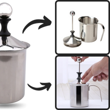 Carica l&#39;immagine nel visualizzatore di Gallery, Montalatte manuale in acciaio inox 400ml - Ozerty
