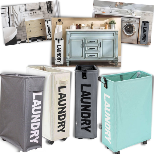 Cestino da bucato portatile con ruote - Ozerty