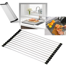 Carica l&#39;immagine nel visualizzatore di Gallery, Scolapiatti in acciaio inossidabile arrotolabile per piatti e alimenti - Ozerty
