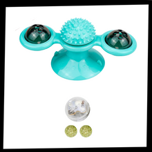 Carica l&#39;immagine nel visualizzatore di Gallery, Giocattolo per gatti con mulino a vento rotante e spazzola - Ozerty
