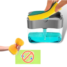 Carica l&#39;immagine nel visualizzatore di Gallery, Distributore di detersivo da cucina con porta spugna - Ozerty
