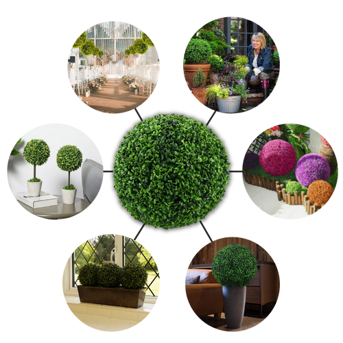 Palline topiarie di erba sintetica - Ozerty