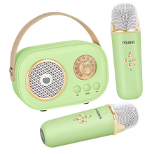 Carica l&#39;immagine nel visualizzatore di Gallery, Mini Karaoke Bluetooth a Doppio Microfono per Bambini -Verde - Ozerty

