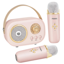 Carica l&#39;immagine nel visualizzatore di Gallery, Mini Karaoke Bluetooth a Doppio Microfono per Bambini -Rosa - Ozerty
