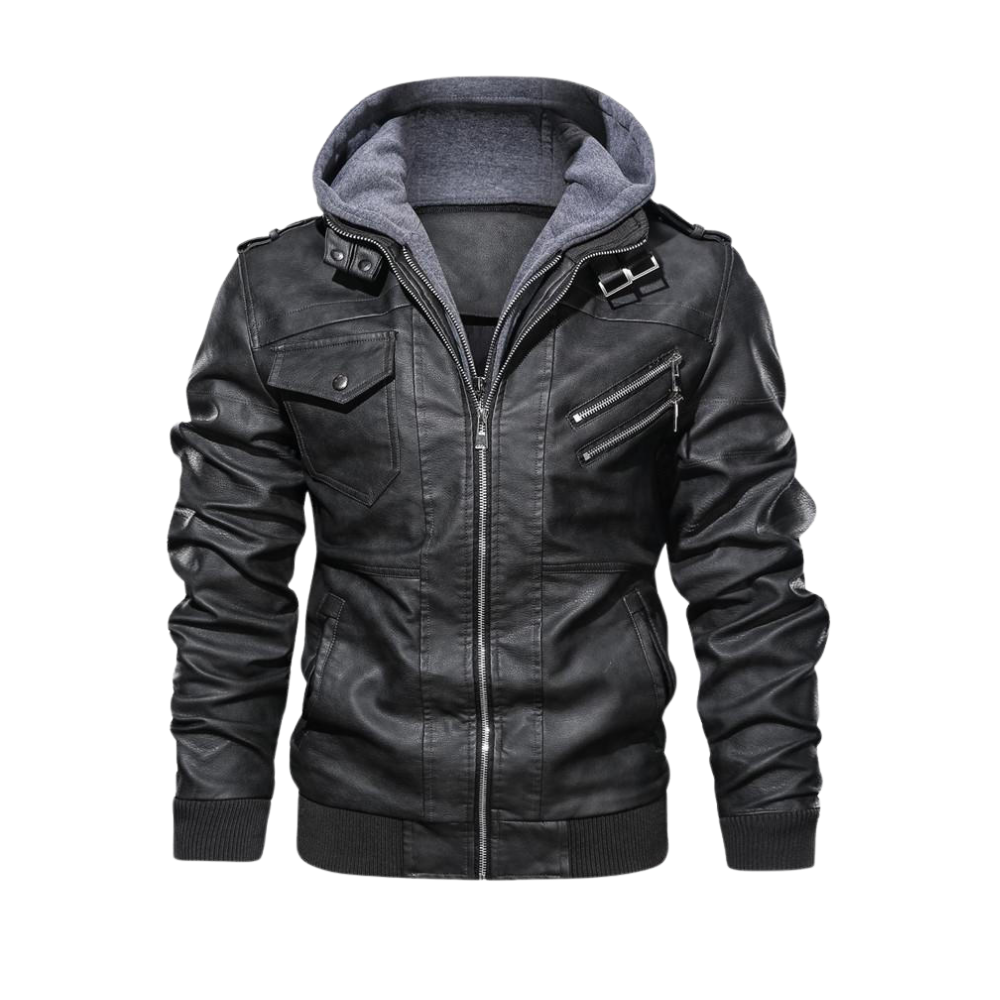 Giacca da moto classica in pelle marrone -Nero/SNero/MNero/LNero/XLNero/XXLNero/3XL - Ozerty