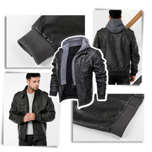 Carica l&#39;immagine nel visualizzatore di Gallery, Giacca da moto classica in pelle marrone - Ozerty

