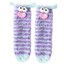 Carica l&#39;immagine nel visualizzatore di Gallery, Calzini divertenti in velluto corallo -Strisce blu - Ozerty
