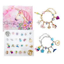 Carica l&#39;immagine nel visualizzatore di Gallery, Calendario dell&#39;Avvento 24 Giorni con Gioielli Fai-da-Te -Unicorno - Ozerty
