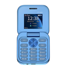 Carica l'immagine nel visualizzatore di Gallery, Telefono cellulare pieghevole Dual Sim piccolo  -I17 Pro/Blu - Ozerty
