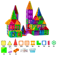 Carica l&#39;immagine nel visualizzatore di Gallery, Blocchi da costruzione magnetici educativi -198 pezzi con scatola - Ozerty
