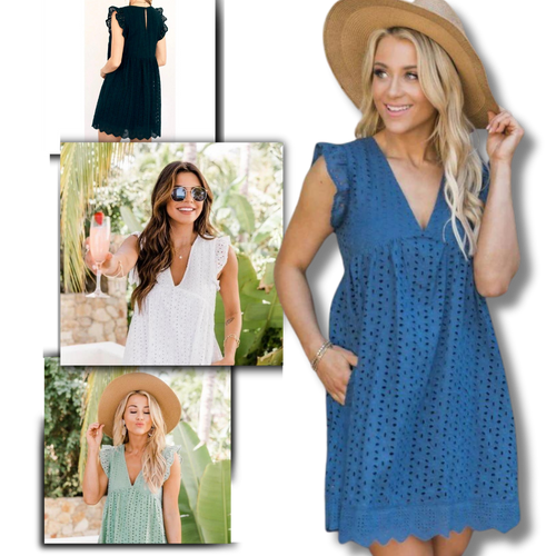 Abito elegante in broderie anglaise - Ozerty