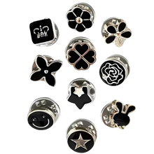 Carica l&#39;immagine nel visualizzatore di Gallery, Eleganti spille a bottone senza cuciture -Fiori neri - Ozerty
